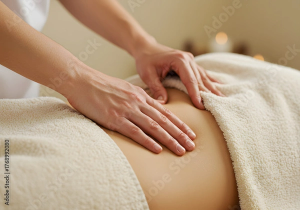 Obraz Abdomen massage session close up