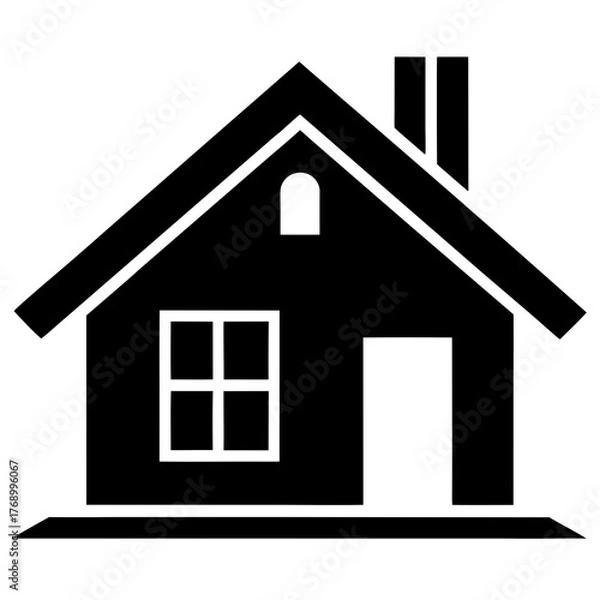 Obraz house icon on black