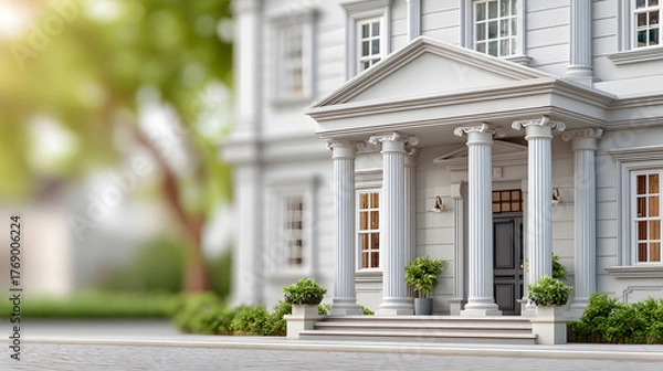 Obraz a classical mansion facade, portraying elegance and architectural excellence