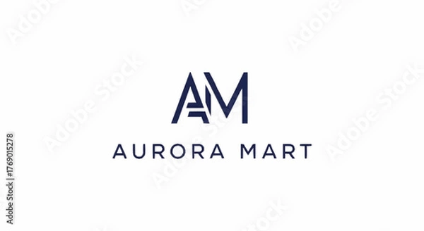 Fototapeta Aurora Mart AM Logo Design with Modern Typography and Clean Aesthetic.