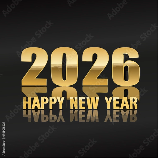Obraz 3D Gold Letter New Year Vector Art
