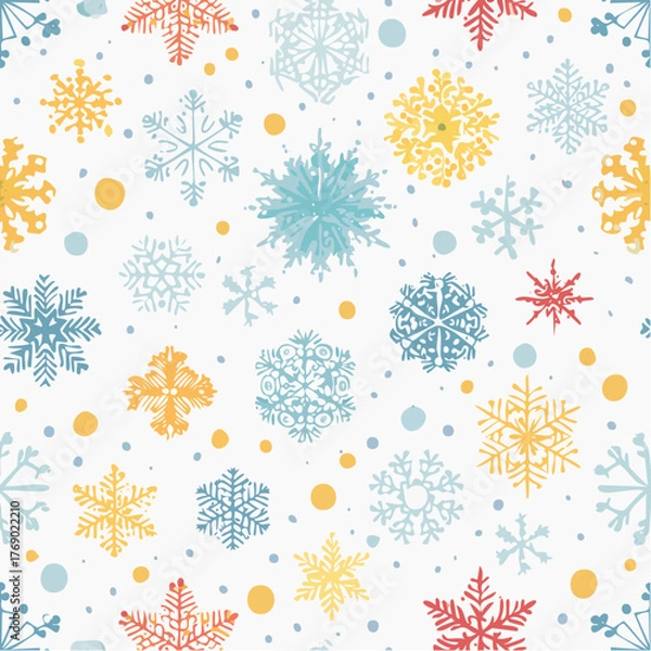 Obraz Cool Blue White Seamless Winter Vector Design