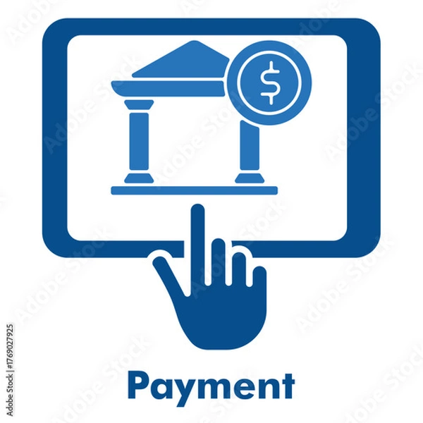 Fototapeta Payment Icon in Duotone Solid Style. Vector Illustration for online payment, transaction, and fintech concept.