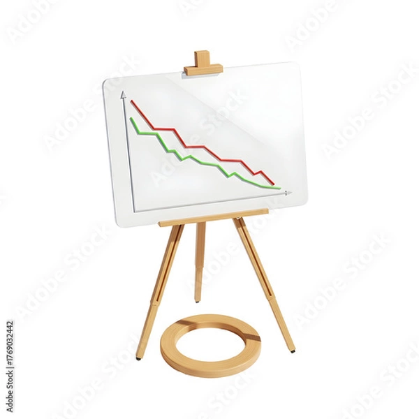 Fototapeta Business Presentation of Declining Performance