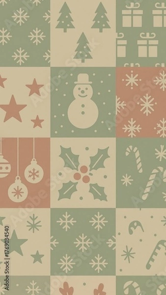 Fototapeta Festive holiday pattern wallpaper for mobile