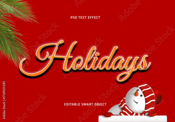 Obraz Bright Holiday Glitter Script Text Effect PSD