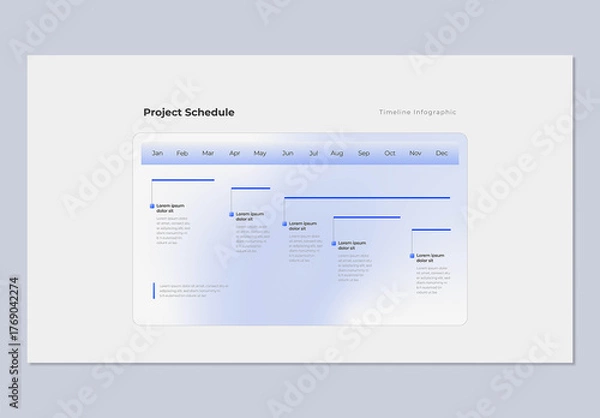 Obraz Project Schedule Horizontal Timeline Infographic Template