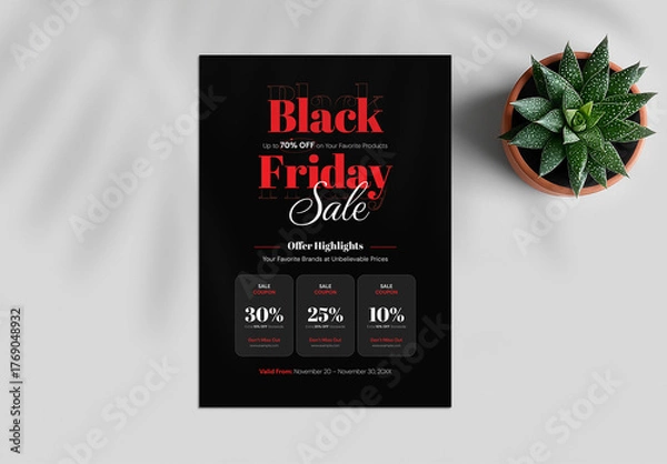 Obraz Modern Black Friday Sale Flyer Template