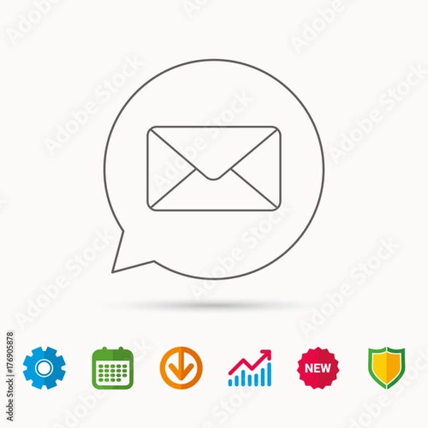 Fototapeta Envelope mail icon. Email message sign.