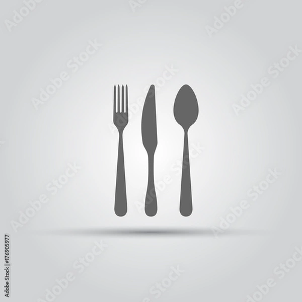 Fototapeta Cutlery isolated vector silhouette