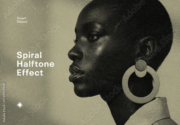 Obraz Spiral Halftone Photo Effect