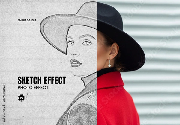 Obraz Pencil Sketch Portrait Photo Effect