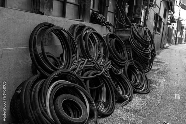 Obraz 捨てられたタイヤ