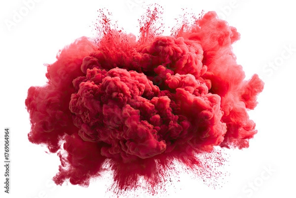 Obraz Red cloud-like explosion of powder against black