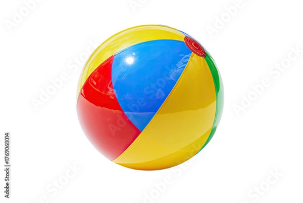 Fototapeta Inflatable beach ball with multi-colored sections
