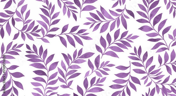 Fototapeta purple leaves pattern botanical design element for backgrounds textiles or fashion prints adding natural watercolor-style texture  versatile design resource