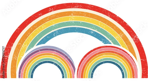 Fototapeta retro rainbow design a vintage-inspired rainbow graphic with multiple arches perfect for nostalgic designs and promoting inclusivity diversity and pride