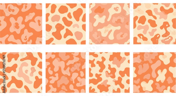 Fototapeta seamless pattern abstract spotty print in peach  orange ideal for backgrounds textiles wallpaper and creative design projects and branding