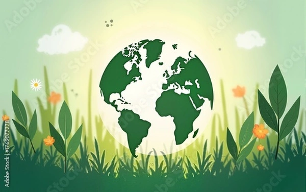 Fototapeta World Environment Day. Education and campaigns on the importance of protecting nature. social media post for World Environment Day. High quality