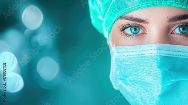 Obraz Expertise Surgeon performing a delicate operation with extreme focus and precision.