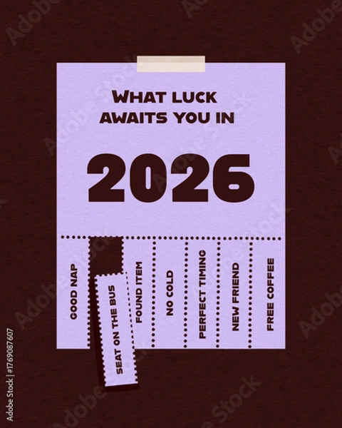 Fototapeta Lucky Draw for the New Year - New Year's Fortune Concept Illustration