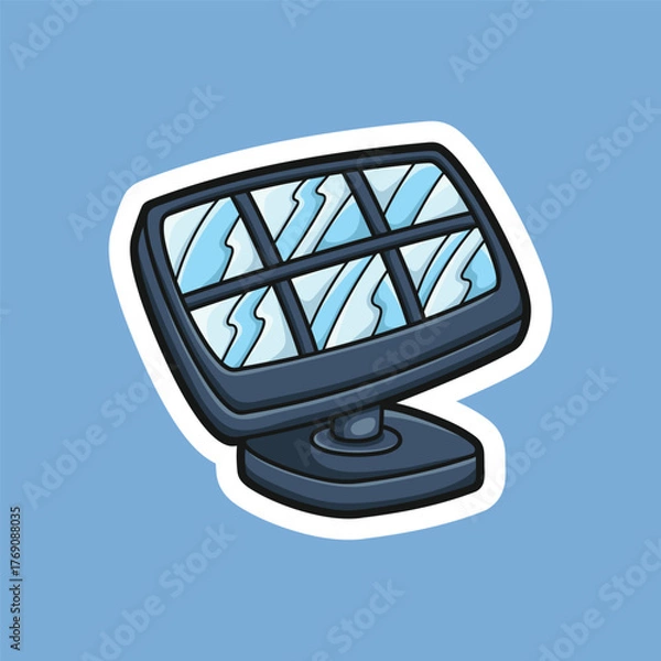 Obraz solar panel tool with white outline in isolated background