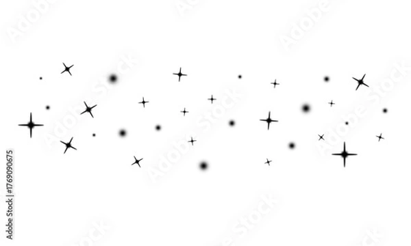 Obraz Magical black Stardust and Shiny Spark Effect png. Dark black Glow, Glittering Light Flare, Abstract Holiday Confetti, red Fantasy Dust, Festive Flash, Christmas transparent Design cutout