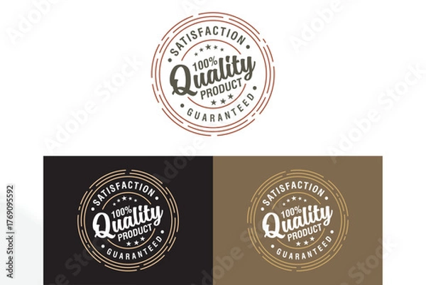Obraz vintage set of label design satisfaction 100 percent quality product guaranteed