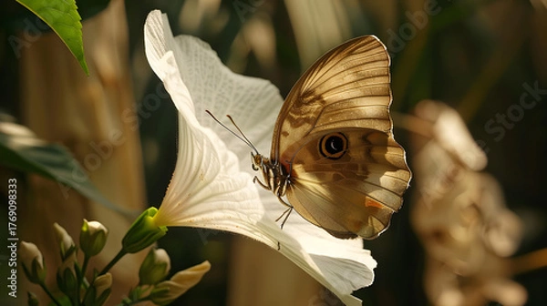 Obraz Butterfly on white flower