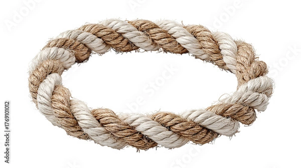 Fototapeta Square Rope Frame with Knotted Corners isolated on transparent white background