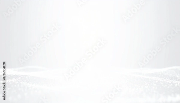 Fototapeta Minimalist abstract sparkle particle flow, glowing white gradient background, smooth dreamy light texture.