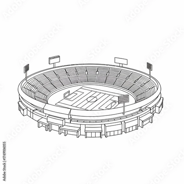 Obraz Stadium A bustling arenas blueprint
