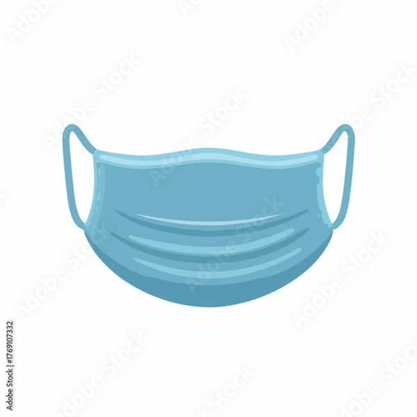 Fototapeta Medical Face Mask Flat Vector Icon