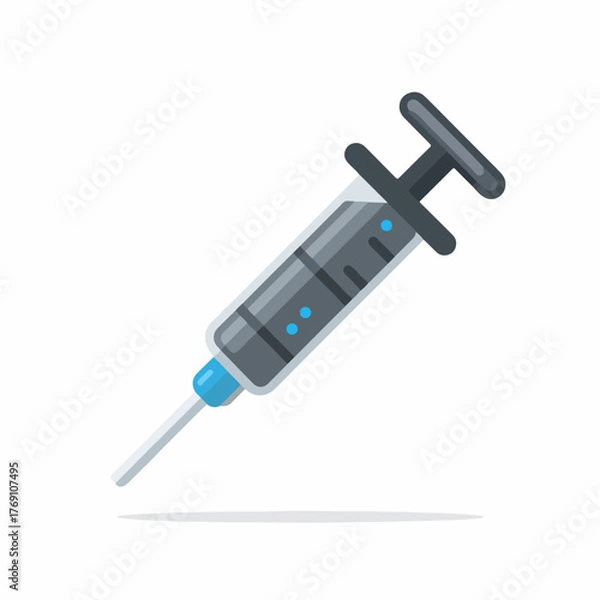 Fototapeta Medical Syringe Flat Vector Icon Design