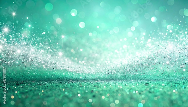 Fototapeta ミントグリーン キラキラ ラメグリッター 背景素材