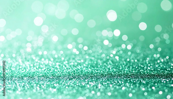 Fototapeta ミントグリーン キラキラ ラメグリッター 背景素材