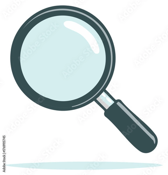 Fototapeta Magnifying glass close up displaying the object for zoom in and search for a scientific data with detective style tools