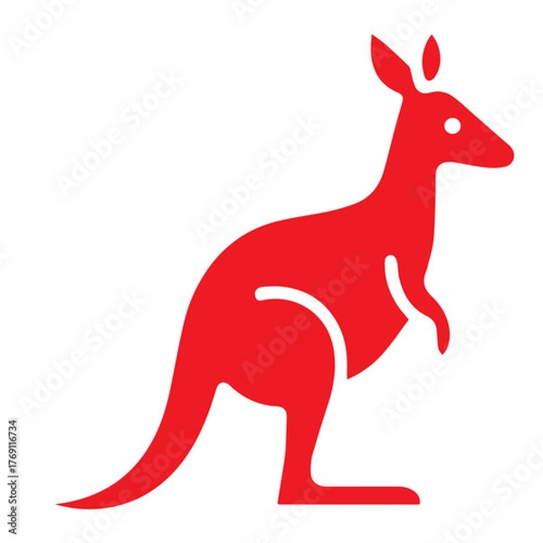 Obraz kangaroo icon or logo symbol solid vector illustration 