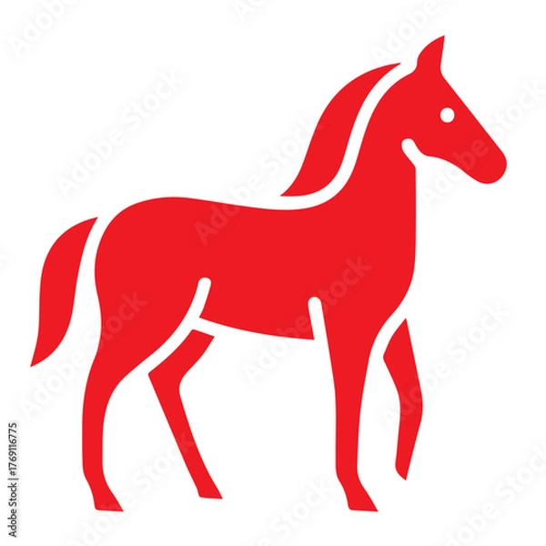 Obraz horse icon or logo symbol solid vector illustration 