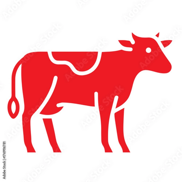 Obraz cow icon or logo symbol solid vector illustration 