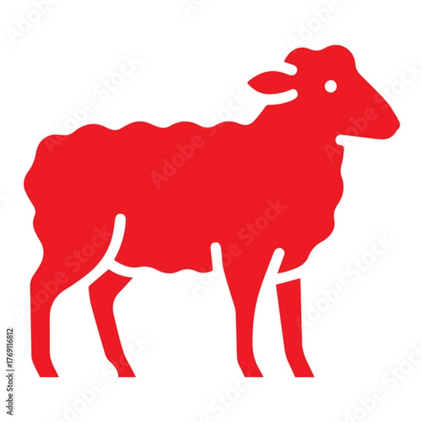Obraz sheep icon or logo symbol solid vector illustration 