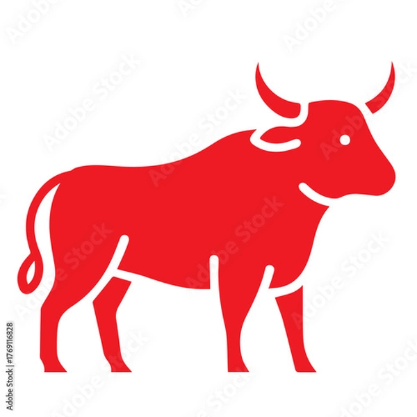 Obraz cow icon or logo symbol solid vector illustration 