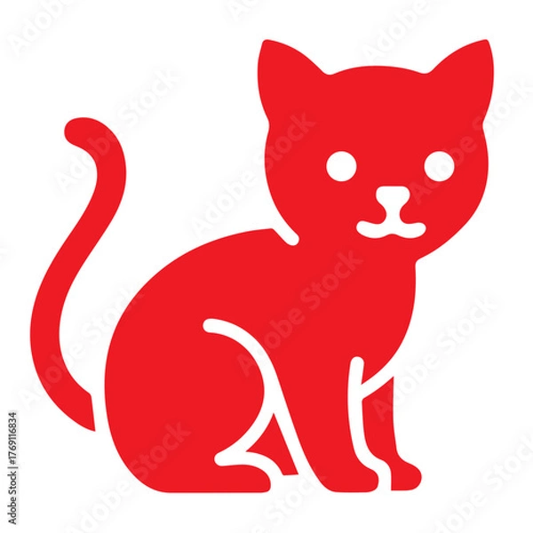 Obraz kitten icon or logo symbol solid vector illustration 