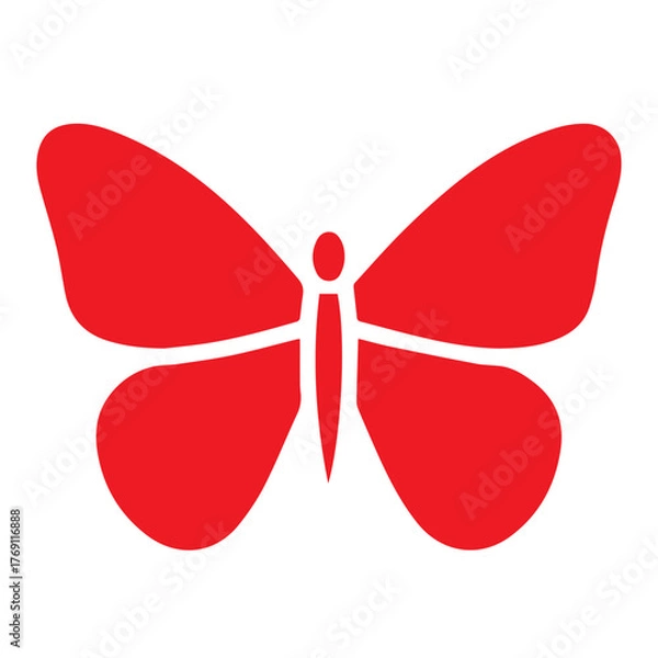 Obraz butterfly icon or logo symbol solid vector illustration 