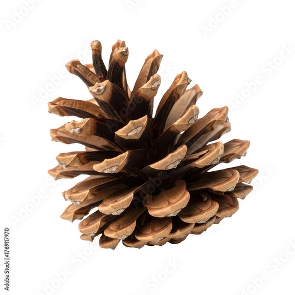 Fototapeta Detailed close up of a natural brown pine cone, perfect for autumn and winter designs