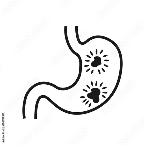 Fototapeta Stomach Ulcers and Gastric Disease Icon