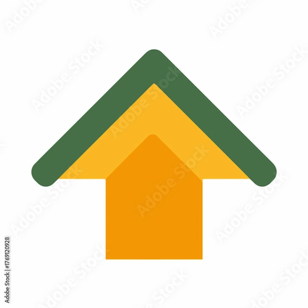 Fototapeta Bold Upload Arrow Icon in Flat Style
