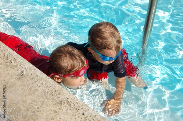 Fototapeta boys in a pool