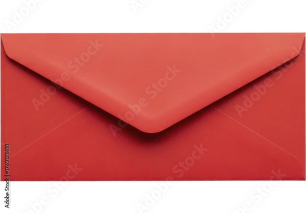 Fototapeta Closed Red Mailing Envelope on a Transparent Background, PNG Image, PNG File