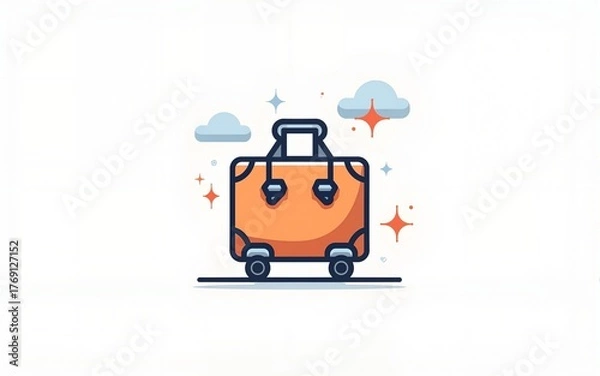 Fototapeta Luggage icon collection. Luggage trolley line icon set. Suitcase bag sign. Baggage claim symbol. Vector illustration. High quality